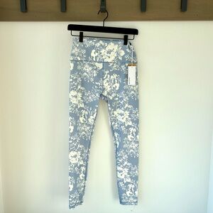 Reformation EcoMove Leggings Medium Blue Floral Print NWT